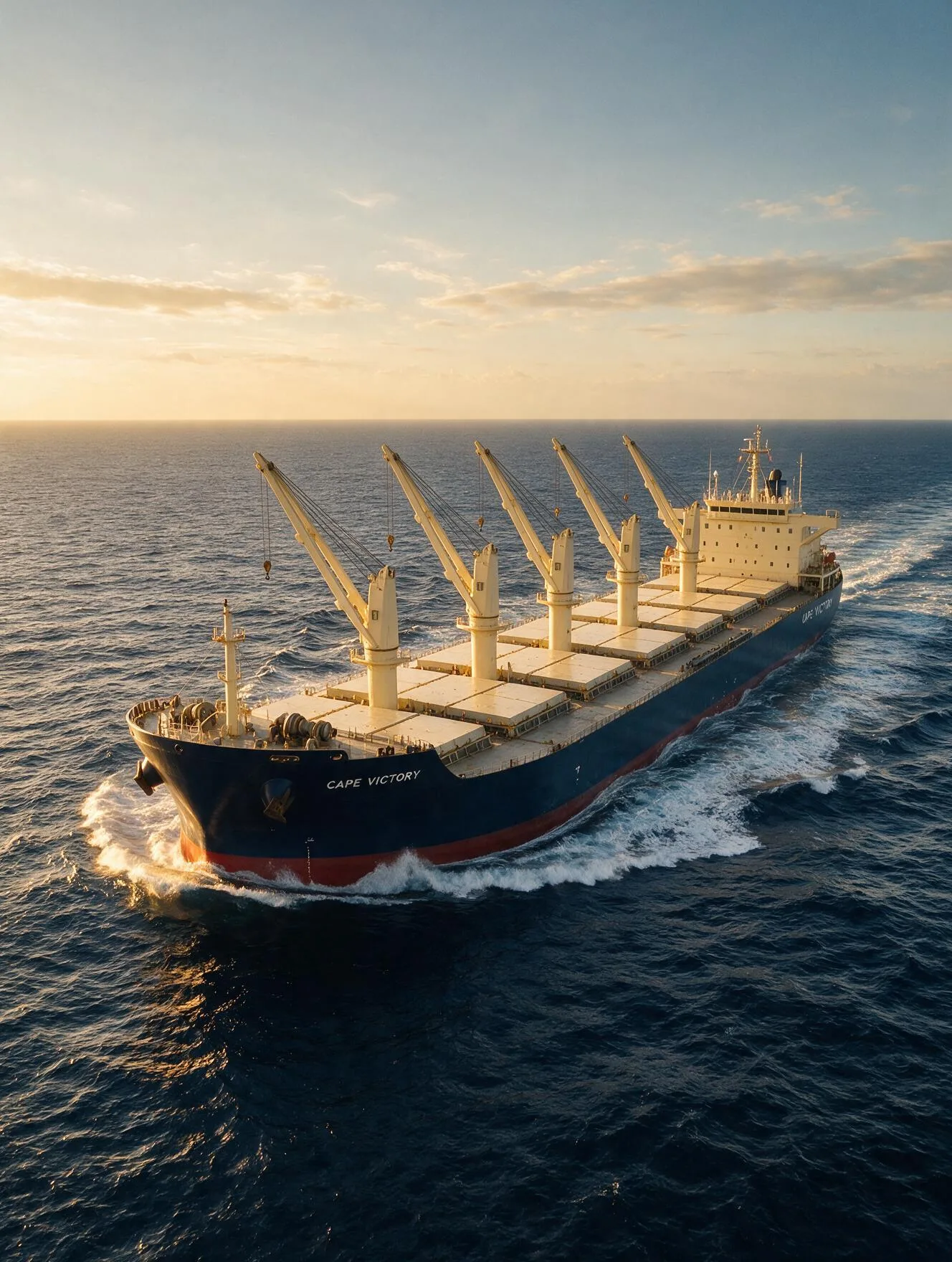 Dry-bulk carrier under way — efficient vessel operation