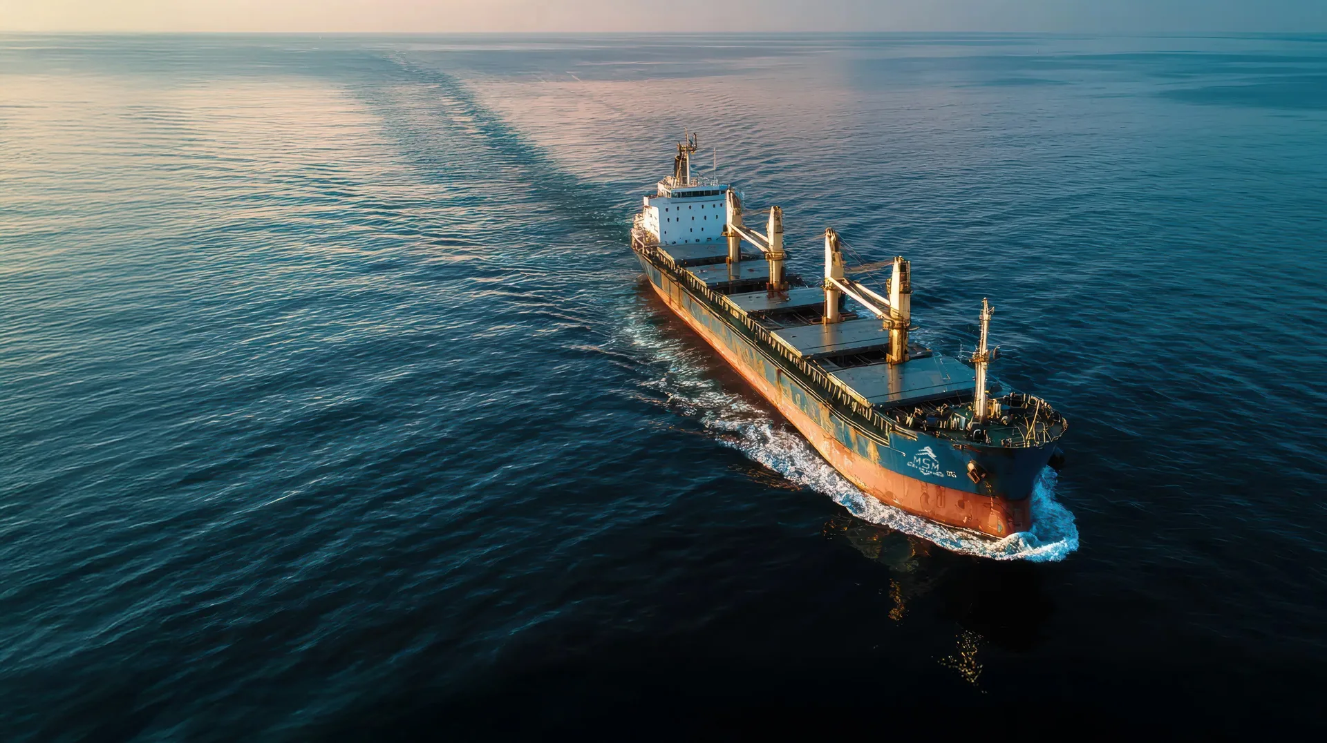 Dry-bulk carrier under way in open sea